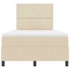 vidaXL Box spring seng med madras med LED Creme 120 x 200 cm Stof