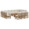 vidaXL Havesofa S&aelig;t 14 stk. Naturlig og Creme Hvid polyrattan