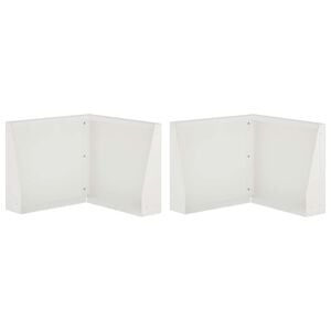 vidaXL St&oslash;ttemur 2 stk. 50 x 50 x 30 cm St&aring;l Hvid