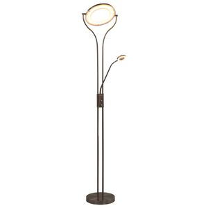 vidaXL gulvlampe 18 W dæmpbar 180 cm sølvfarvet