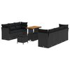 vidaXL Havesofa S&aelig;t 10 stk. Sort polyrattan
