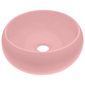 vidaXL luksuri&oslash;s h&aring;ndvask 40x15 cm rund keramisk mat pink