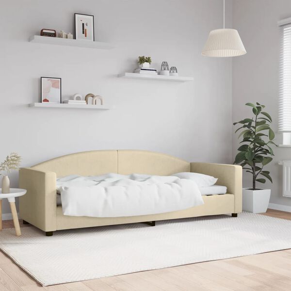 vidaXL daybed 80x200 cm stof cremefarvet