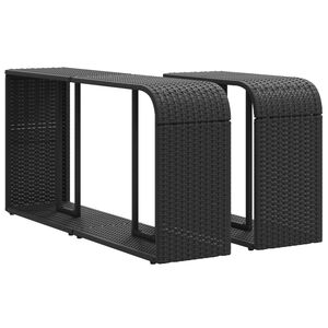vidaXL opbevaringshylder 2 stk. sort polyrattan