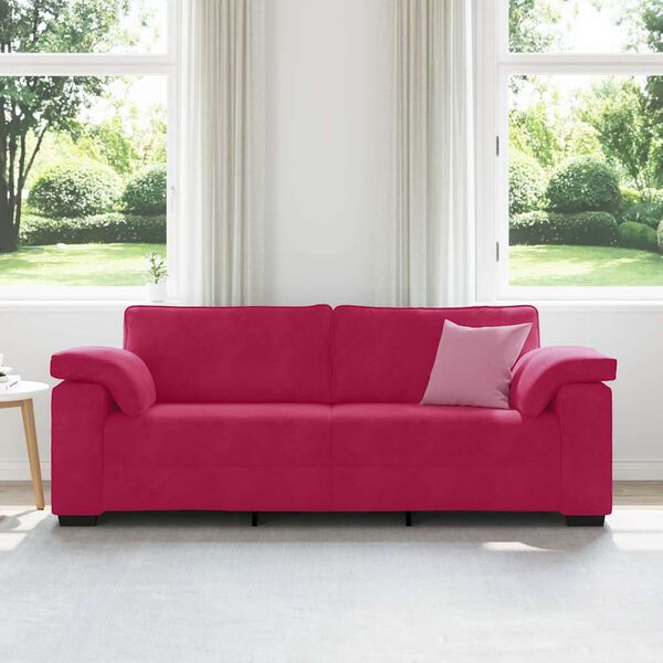 vidaXL 3-personers sofa 220x77x82 cm fl&oslash;jl vinr&oslash;d