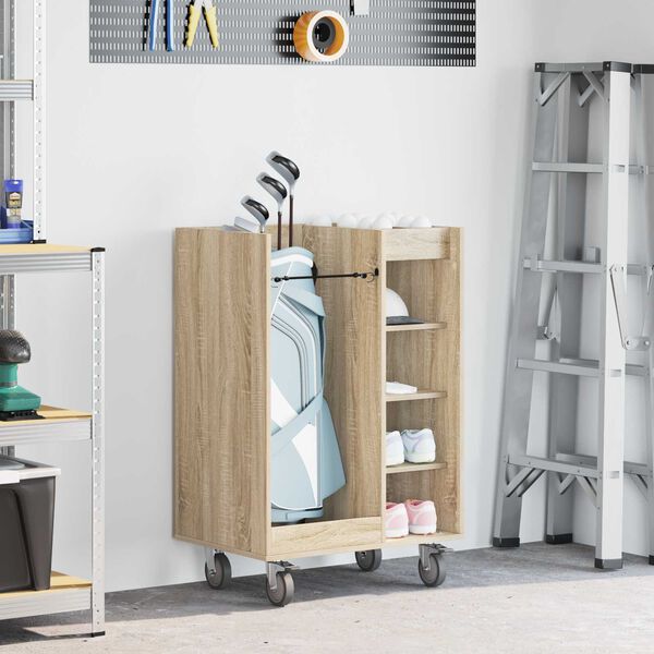 vidaXL Golf Skab med hjul Ensfarvet Sonoma eg 65 x 45 x 98 cm