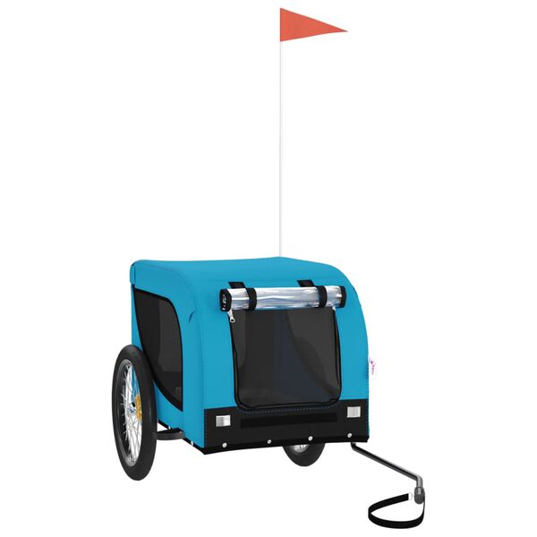vidaXL hundetrailer til cykel oxfordstof og jern blå og sort