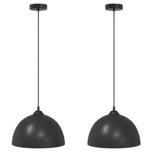 vidaXL pendellamper 2 stk h&oslash;jdejusterbar E27 &Oslash; 30 cm metal sort
