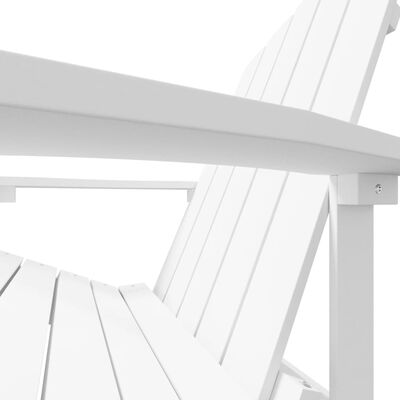 vidaXL Adirondack-havestol med fodstøtte HDPE hvid