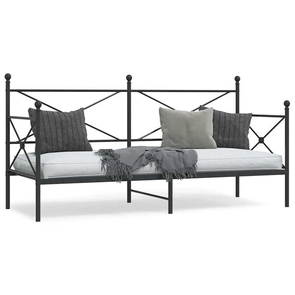 vidaXL daybed uden madras 80x200 cm st&aring;l sort