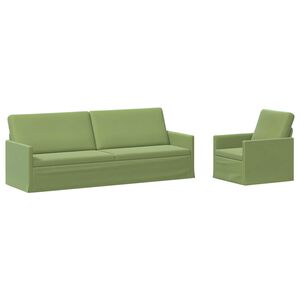 vidaXL Sofa S&aelig;t 2 pcs Lys gr&oslash;n Velour (V)
