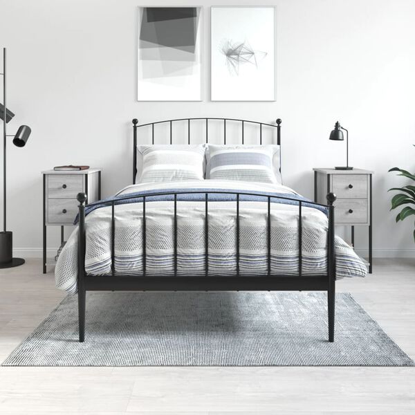 vidaXL sengeborde 2 stk. 32x42x70 cm konstrueret tr&aelig; gr&aring; sonoma-eg