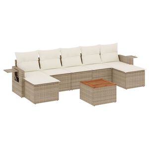 vidaXL sofas&aelig;t til haven 8 dele med hynder polyrattan beige