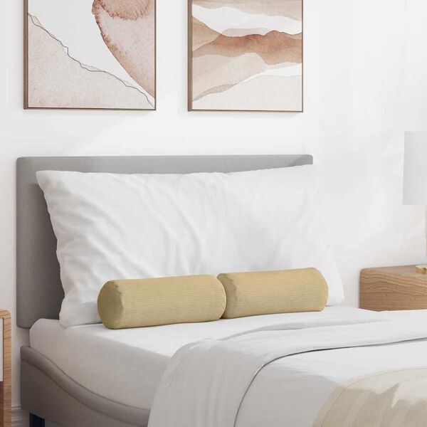 vidaXL Bolsterpuder 2 pcs Gr&aring;gr&oslash;n &Oslash; 15 x 40 cm Velourstof