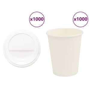 vidaXL kaffekopper af papir med l&aring;g 1000 stk. 8oz 200ml