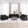 vidaXL sofas&aelig;t 3 dele med puder og hynder kunstl&aelig;der sort