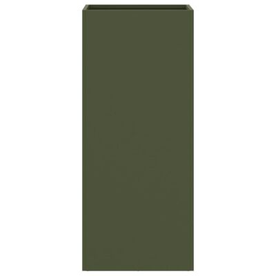 vidaXL plantekasse 32x29x75 cm koldvalset stål olivengrøn