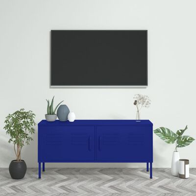 vidaXL tv-skab 105x35x50 cm stål Marineblå