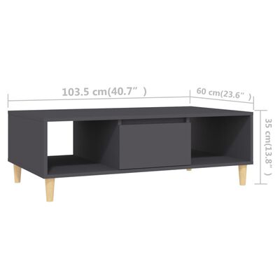 vidaXL sofabord 103,5x60x35 cm spånplade grå