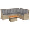 vidaXL lounges&aelig;t til haven 5 dele med hynder polyrattan beige