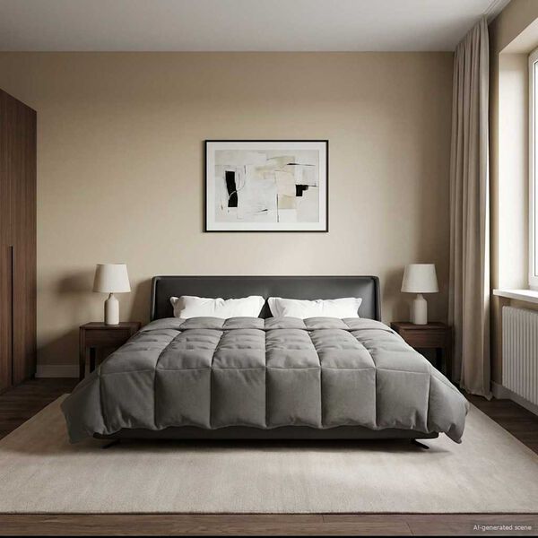 vidaXL Hel&aring;rs dyne Quilting Lysegr&aring; 200 x 240 cm Mikrofiber