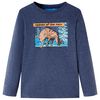 vidaXL Lang&aelig;rmet T-shirt til b&oslash;rn str. 128 m&oslash;rk bl&aring;meleret