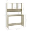 vidaXL skrivebord m. hylder 110x45x157 cm konstrueret tr&aelig; sonoma-eg