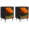 vidaXL Natskab BONN 2 stk. Sort eg 36 x 33 x 51 cm Konstrueret tr&aelig;