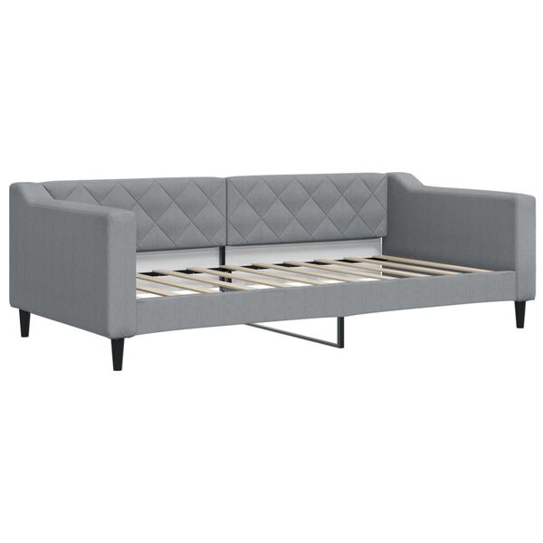 vidaXL daybed med udtræk og skuffer 90x190 cm stof lysegrå