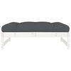 vidaXL udendørs fodskammel 120x80 cm massivt fyrretræ hvid
