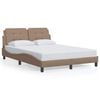 vidaXL sengeramme uden madras Zadar 140x190 cm kunstl&aelig;der cappuccinofarvet