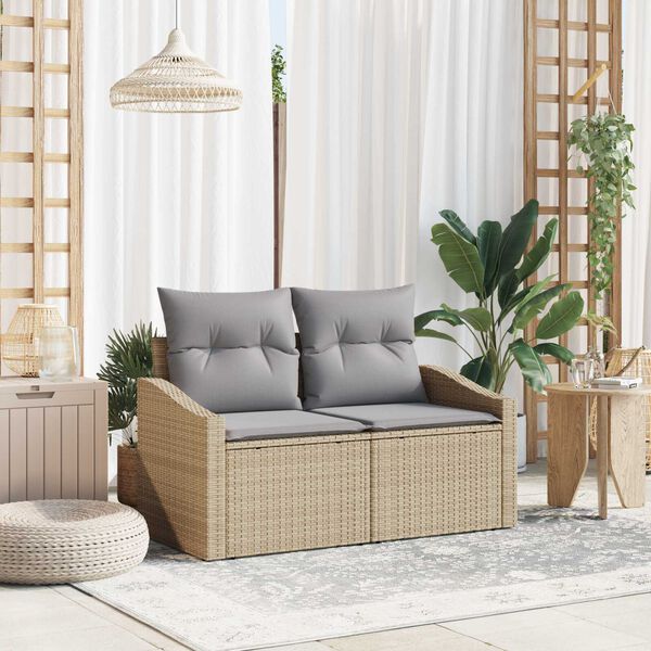 vidaXL Havemøbelsofa med pude 123 x 62 x 69 cm polyrattan