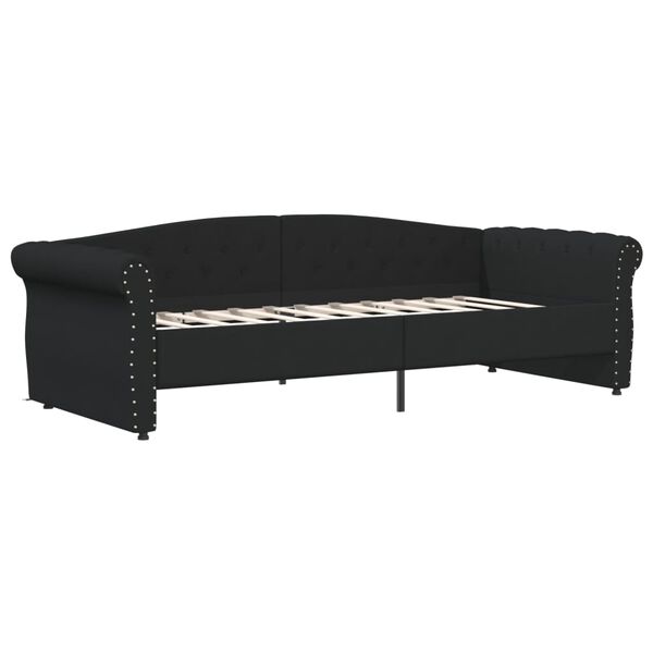 vidaXL daybed med madras og USB 90x200 cm stof sort