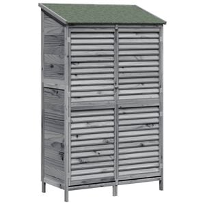vidaXL Have Skur med tag Gr&aring; 106 x 56 x 176,5 cm Massivt Fyrretr&aelig;