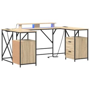 vidaXL Bord Sonoma eg Konstrueret tr&aelig; 182 x 101 x 87,5 cm