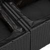 vidaXL Havesofa S&aelig;t med pude med pude 5 pcs Sort Poly Rattan