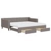 vidaXL daybed med udtr&aelig;k og skuffer 90x200 cm stof gr&aring;brun