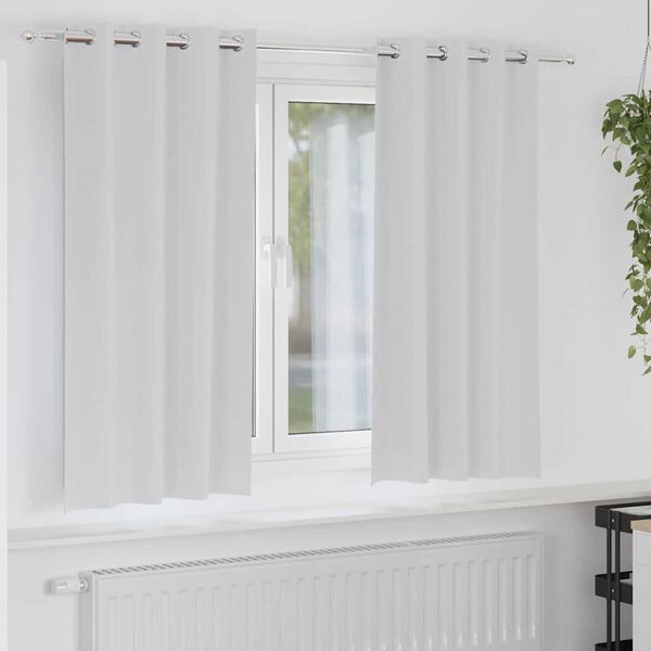 vidaXL M&oslash;rkl&aelig;gningsgardiner med ringe 2 pcs Bleg Gr&aring; 175 x 140 cm