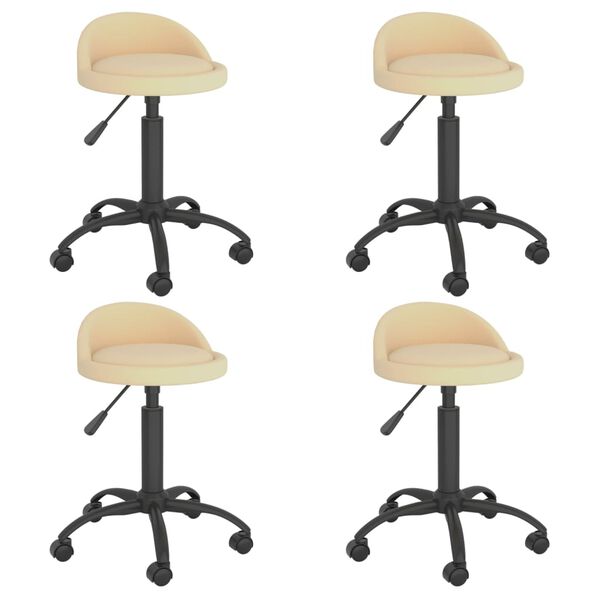 vidaXL drejelige spisebordsstole 4 stk. fl&oslash;jl cremefarvet