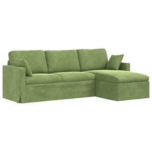 vidaXL Sofa Lys gr&oslash;n 228 x 134 x 80 cm Fl&oslash;jl