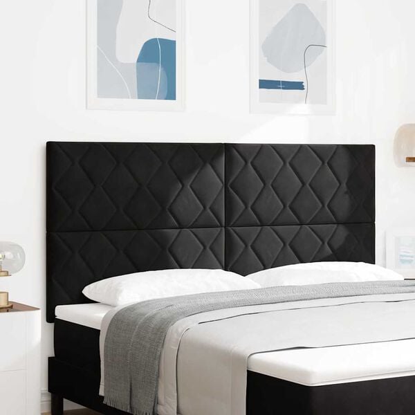 vidaXL LED sengegavl Sort 180 cm Faux l&aelig;der