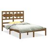 vidaXL sengeramme 150x200 cm King Size massivt tr&aelig; gyldenbrun