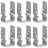 vidaXL jordankre 6 stk. 8x6x15 cm galvaniseret st&aring;l s&oslash;lvfarvet