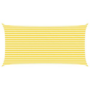 vidaXL Solskygge sejl Gul og Hvid 6 x 3 m 100% polyester Oxford