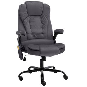 vidaXL kontorstol med massagefunktion fl&oslash;jl m&oslash;rkegr&aring;