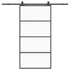 vidaXL skyded&oslash;r med hardwares&aelig;t 102,5x205 cm ESG glas sort