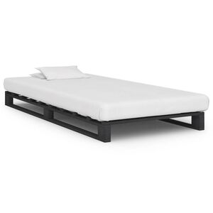 vidaXL Pallesengestel massivt fyrretr&aelig; 90 x 200 cm gr&aring;