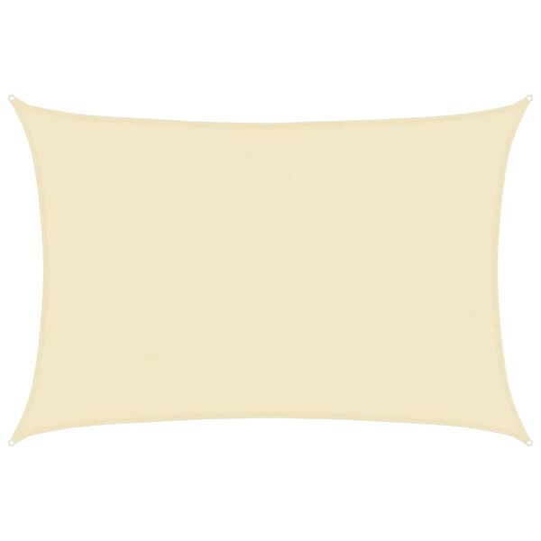 vidaXL solsejl 4x5 m 160 g/m² HDPE cremefarvet