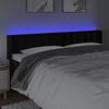 vidaXL sengegavl med LED-lys 163x16x78/88 cm fl&oslash;jl sort