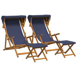 vidaXL Havestol 4 pcs 3 position Massiv Eucalyptus Tr&aelig; Bl&aring;